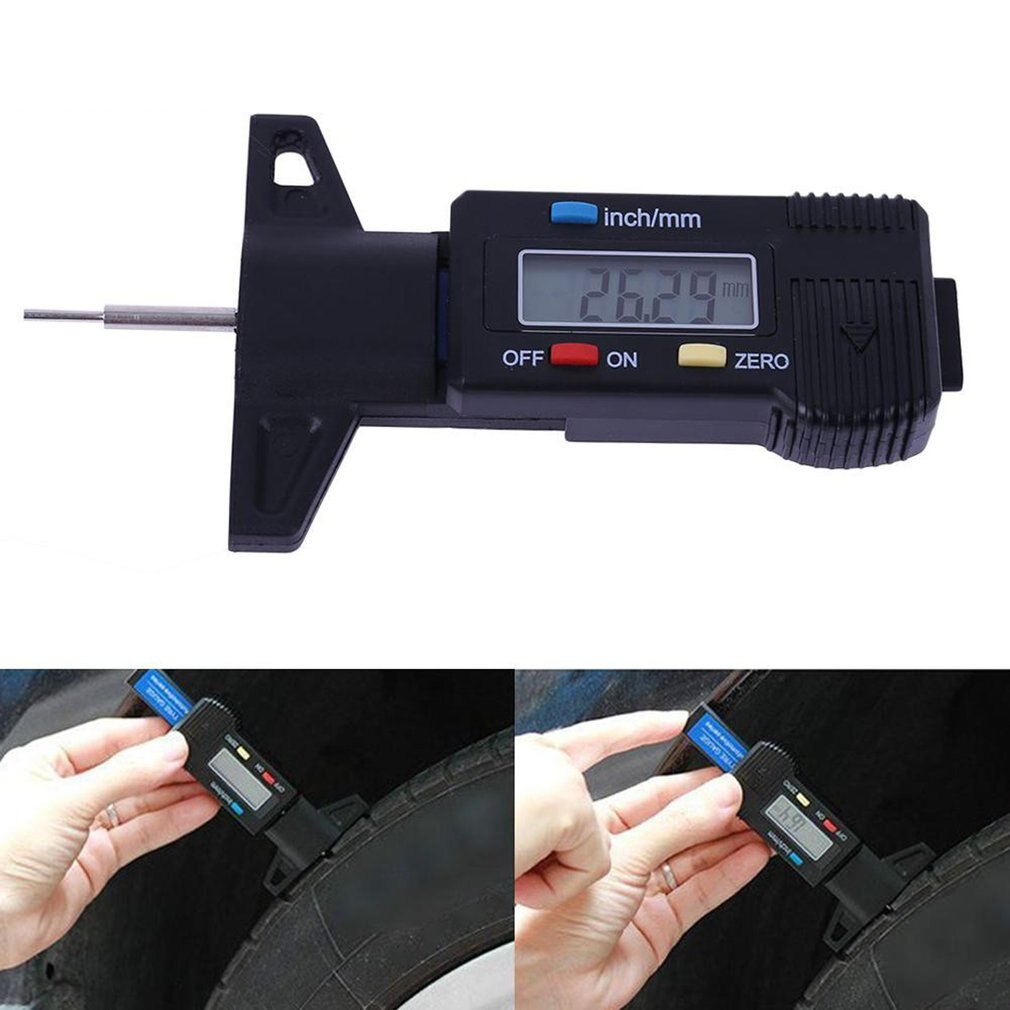 Digital Tire Tread Depth Gauge Digital Tire Depth Gauge Portable Tread Depth Checker Tire Depth Measurer With Lcd Display
