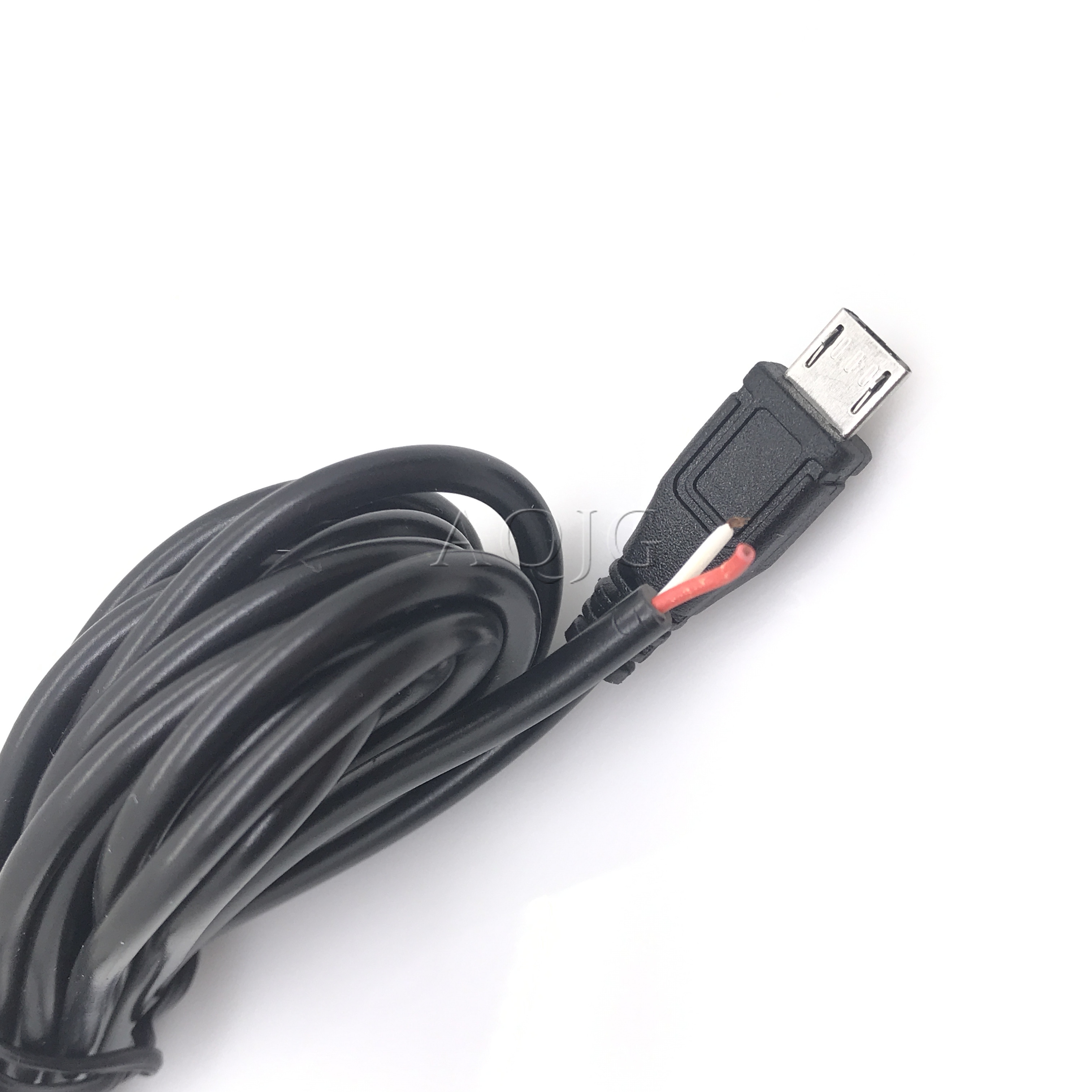 1 pcs 70cm Black micro Usb Male Plug 2 wire Power Cable Cord stripped Maximum current 3A for Raspberry pie DIY
