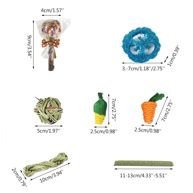 Rodent Pets Chewing Stick Healthy Odor Free Little Animal Molar Snacks 14 Pieces Hamster Teeth Training Toy Handmade