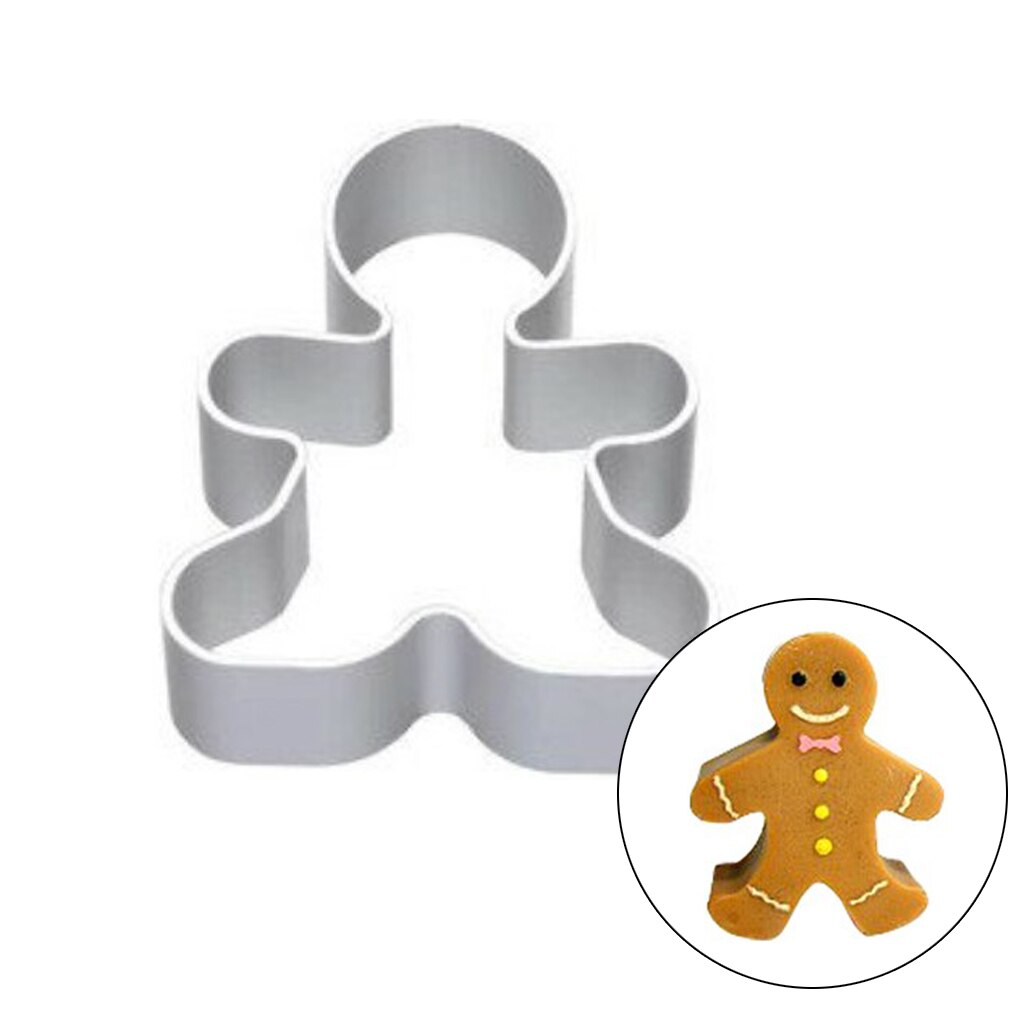 1 Pcs Kerst Cookie Cutter Gereedschap Aluminium Gingerbread Mannen Vormige Biscuit Mold Keuken Cake Decorating Gereedschap