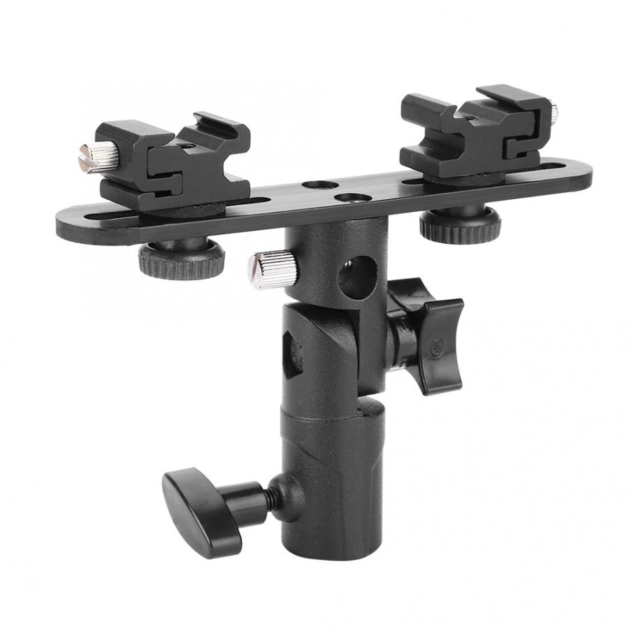 Dual Shoes Flash Lamp Mount Holder Bracket For Camera Video Camcorder