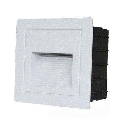 Lámpara Led de esquina de pared, luz empotrada de escalón, 85-260V, 2W, blanco frío y cálido, Bombilla de escalera para porche y sótano: White Body / Cold White