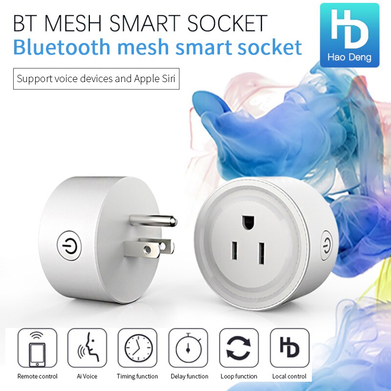 US Plug Smart Socket Hao Deng APP Bluetooth Mesh Smart Plug Sockets Works With Alexa Google Home Electrical Socket