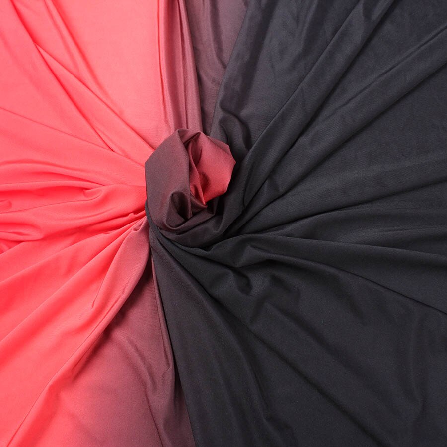 2 tone ombre spandex fabric gradient elastic material for dancerwear leotard Latin Clothing Lycra Stretch Fabric by Yard: Black and Red