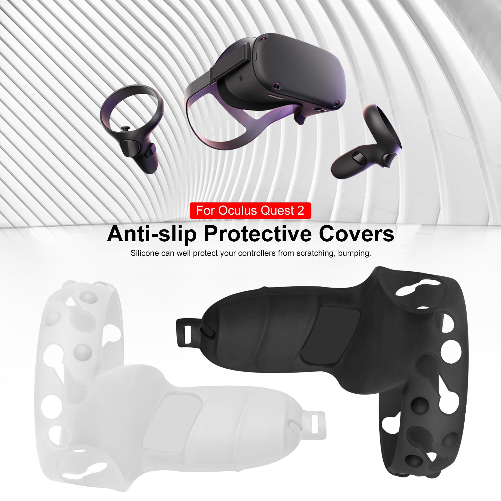 VR Accessories Protective Cover For Oculus Quest 2 VR Touch Controller Case With Knuckle Strap Handle Grip For Oculus Quest 2