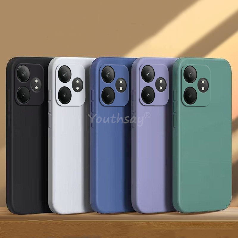 Pour Realme GT 6 étui Realme GT 6 couverture liquide Silicone plaine TPU Anti-chute téléphone protecteur couverture Realme GT 6 T étui