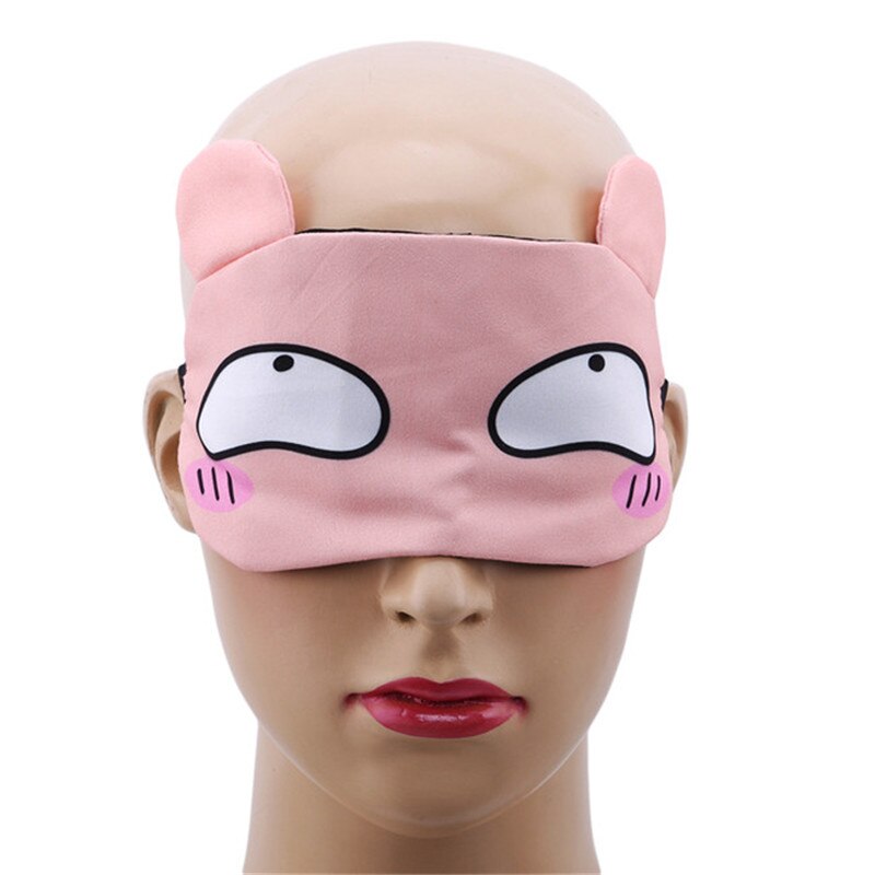 Sødt dyr søvn øjenmaske plys øjenbetræk børn sovemaske tegneserie rejse hvile øjenbånd øjenbind søvnhjælp øjenplaster: Lyserød