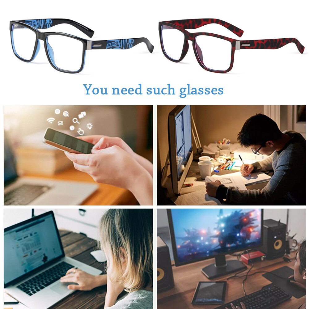 Sport Big Frame Anti-UV Blue Rays Glasses Men Women Computer Goggles Eyeglasses Students Eyewear Vision Care