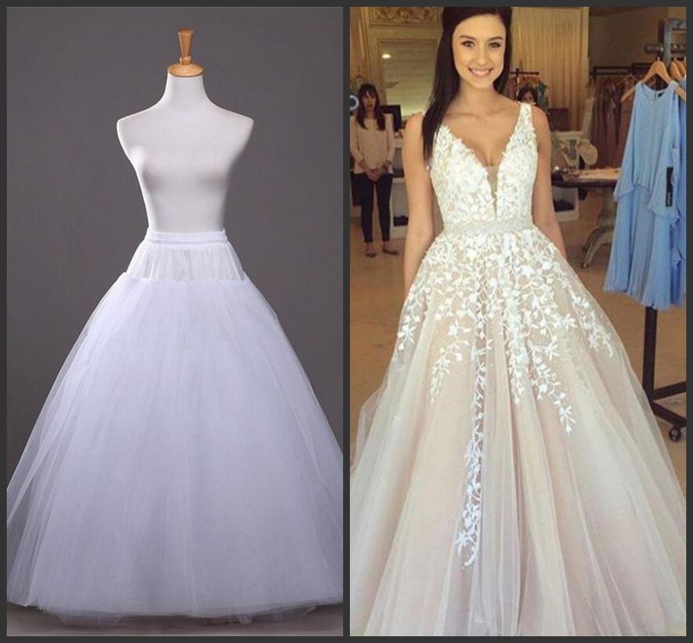 A-linie Stil Weiß Petticoat für Kleid Eine Reifen Hochzeit Zubehör Unterrock Freies Größe Krinoline