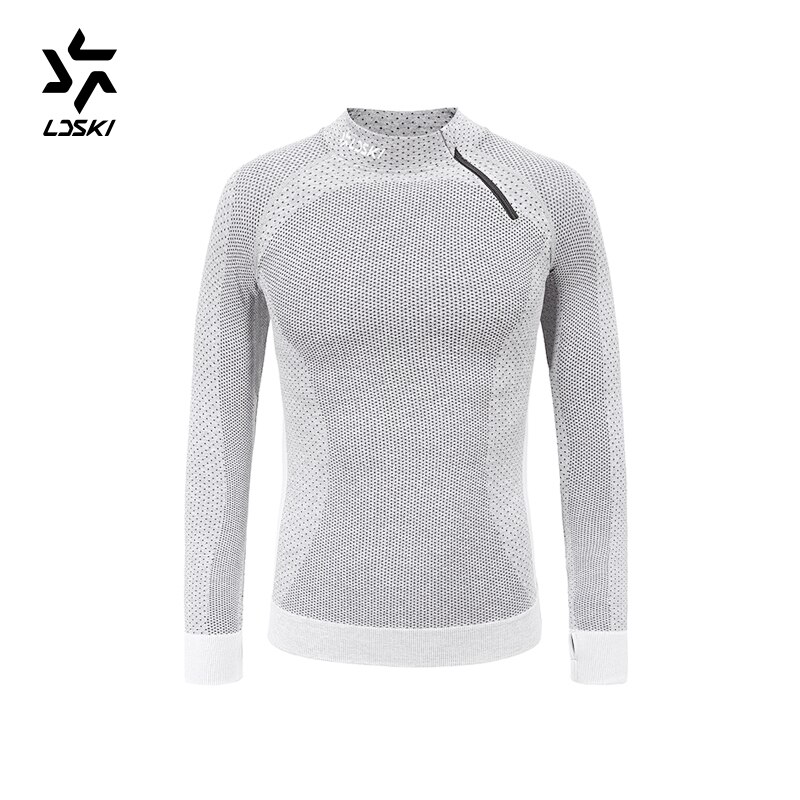 LDSKI compressie athletic-fit activewear ski ondergoed vochtafvoerende stof huid-contact vriendelijke: S / Light Grey Top