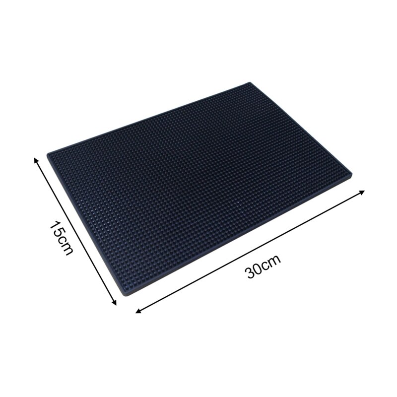 PVC Rubber Wijnglas Afvoer Mat Voor Bar antislip Huishouden Rechthoek Afvoer Mat Zwart afvoer matten voor desktop: 30x15cm