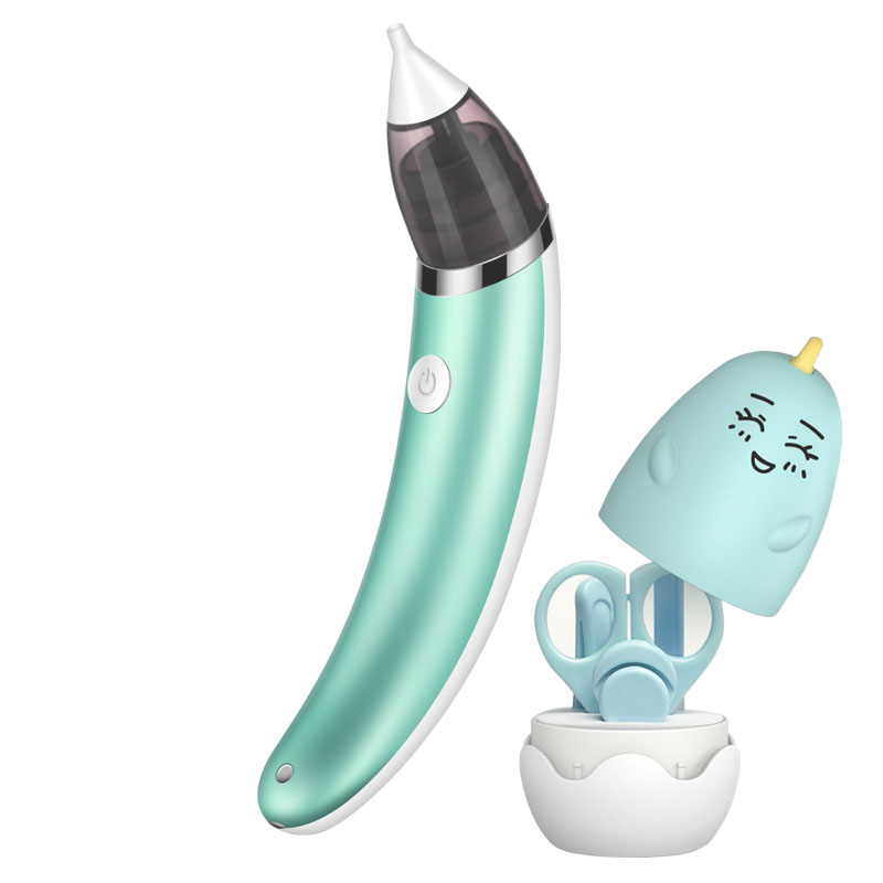 Baby Aspirator Bebe Nose Cleaner Kid Electric Nasal Aspirator Newborn Baby Sucker Cleaner Sniffling Safe Hygienic Nose aspirator: Green-With Gift