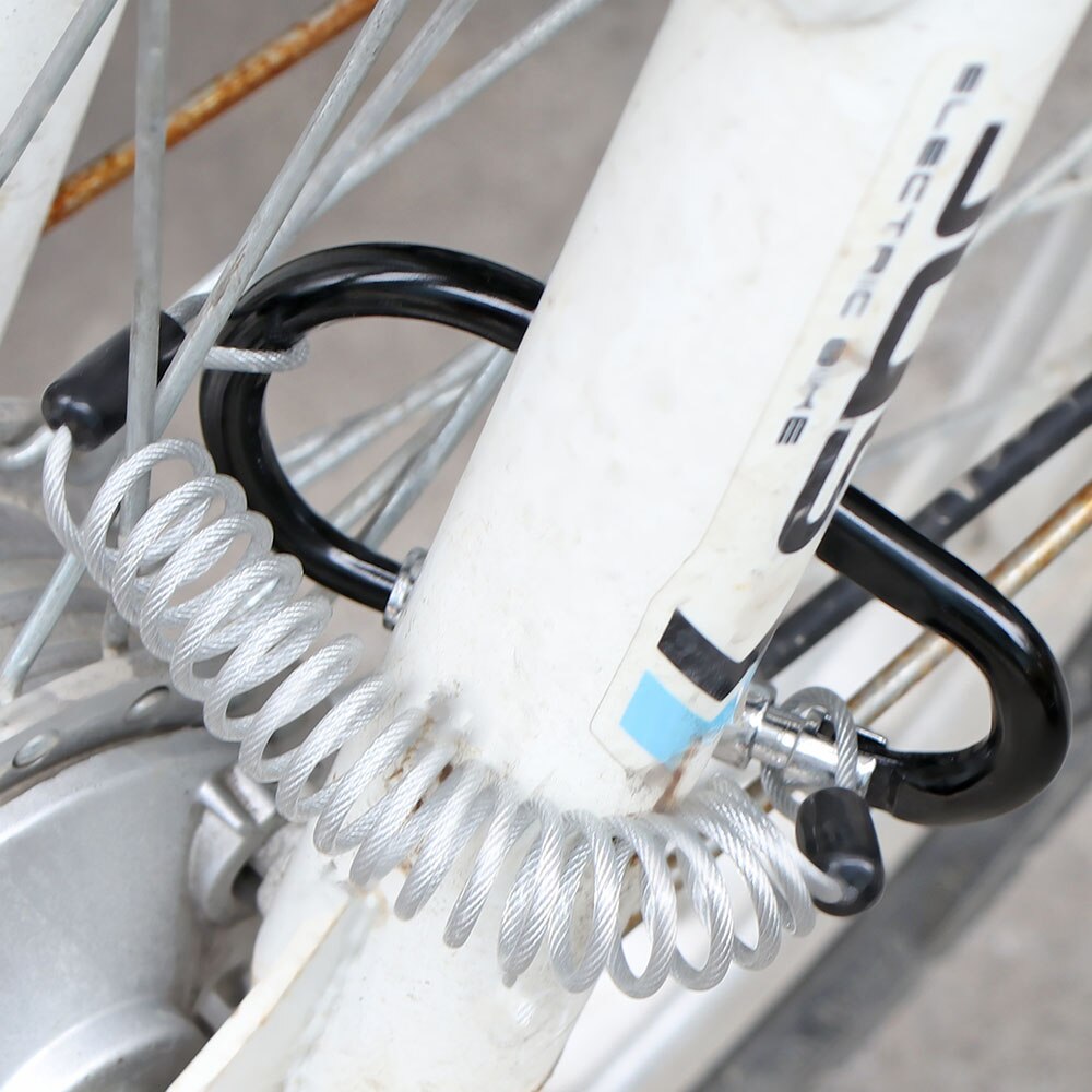 Mini casco con bloqueo de Cable antirrobo para bicicleta, motocicleta, motocicleta, casco con bloqueo de combinación de resorte de PIN de código reiniciable