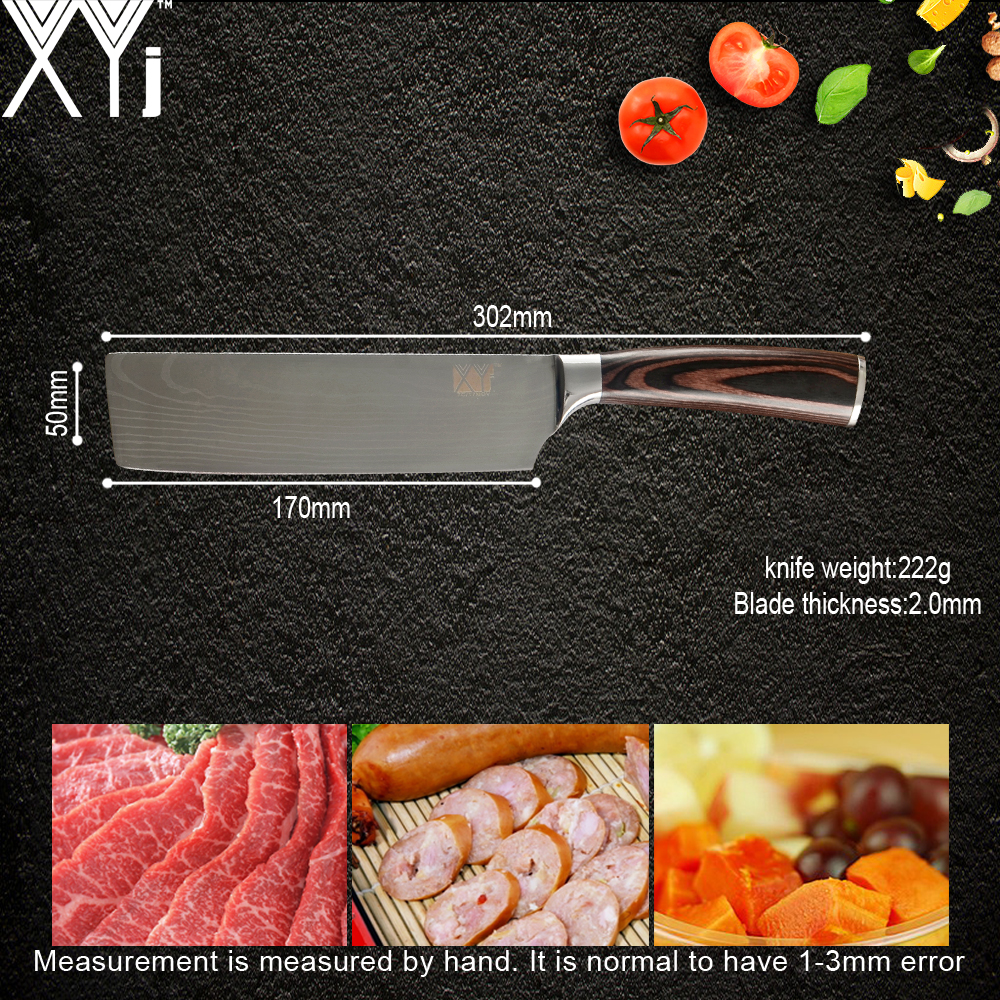 XYj Japanese Style Chopping Knife Stainless Steel Kitchen Cleaver Knife Chef's High Carbon Cooking Knife Qualilty