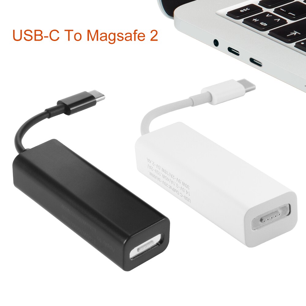 Svart / hvit usb c til magsafe 2 adapter magnetisk 5- pinner omformer til macbook pro #50