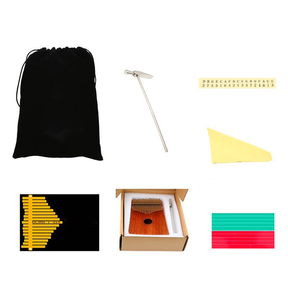 Kalimba 21 Touches En Acajou – Instrument Portable Avec Marteau D'Accordage, Livre De Chansons Et Stickers Pour Débutants (Bleu)