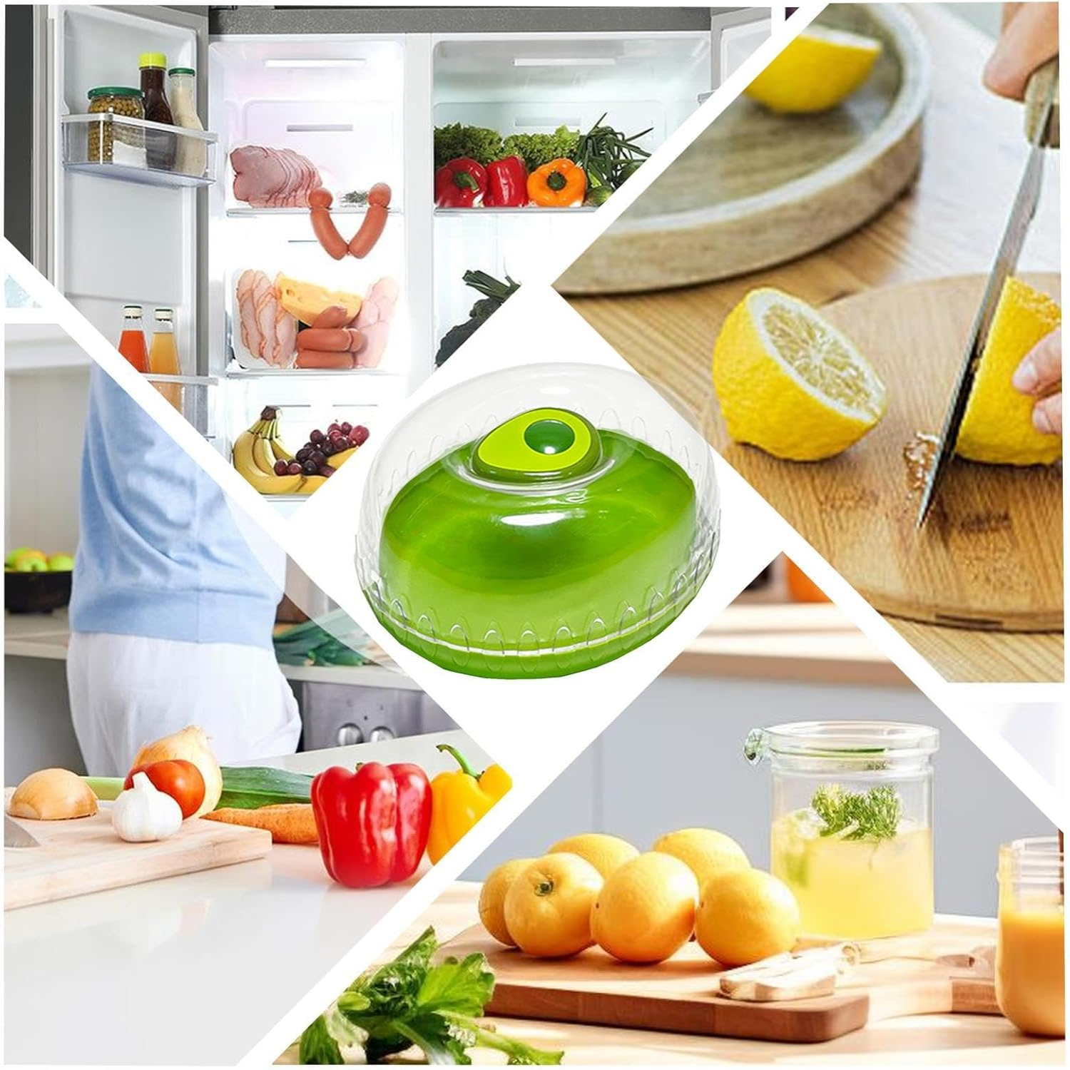 Fruit, fruitcontainers voor koelkast, avocado-besparing en ui, luchtdichte voedselcontainer, draagbare fruitschaal met deksel, voor Lem