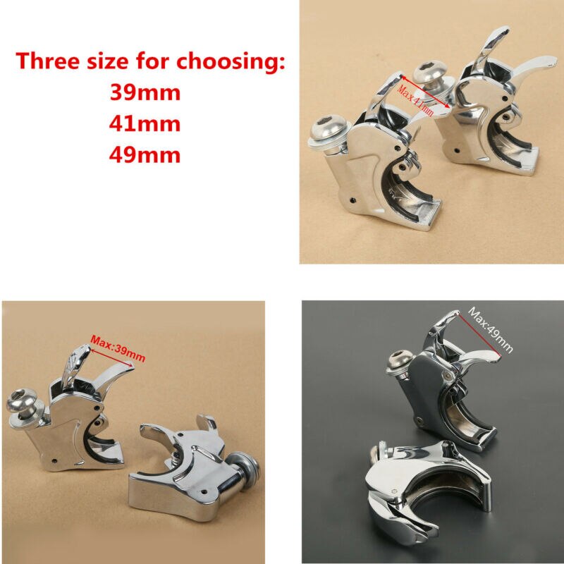 Pare-brise de moto 39/41/49mm à dégagement rapide, pinces de pare-brise pour Harley Dyna Sportster XL1200 XL883 FXDB Street Bob Fat Bob