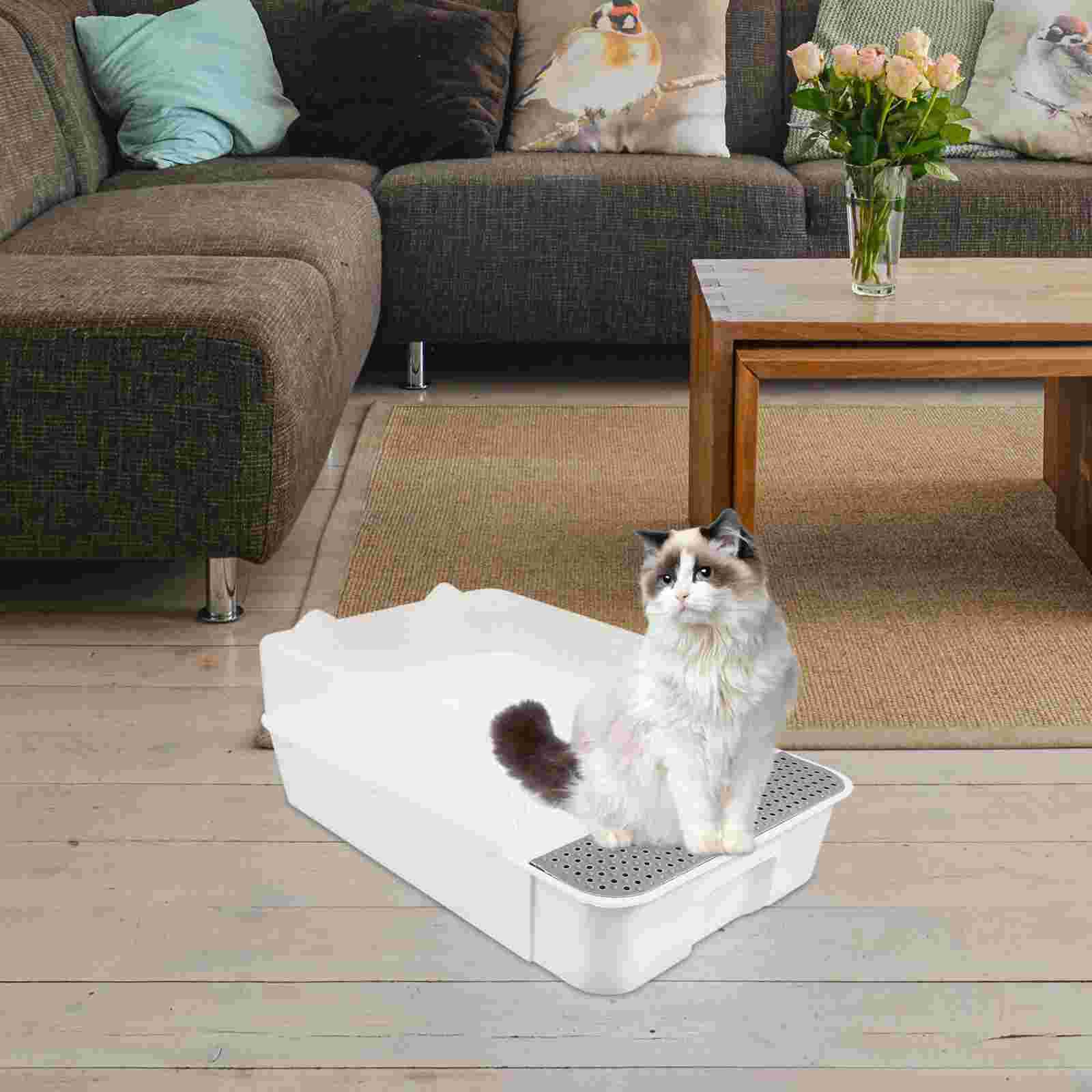 Protections Anti-Éclaboussures Pour Litière Chat - Lot De 6 Parois En PVC, Blanc Transparent, Faciles à Nettoyer