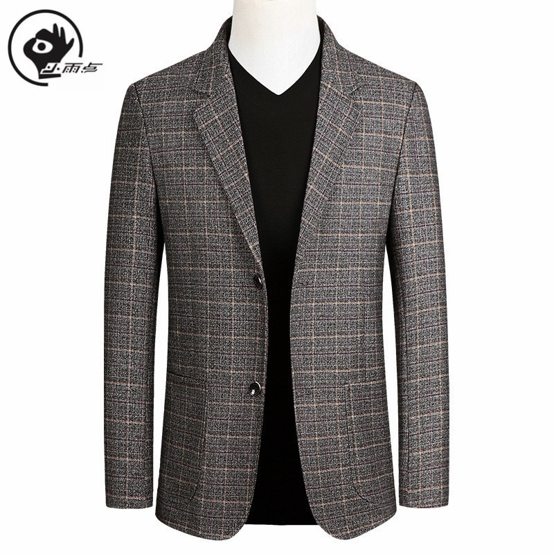 Xiaoyudian kort kavaj herr manlig kavaj dräkt randig brittisk snygg business casual jacka enknapps blazer för män vanlig