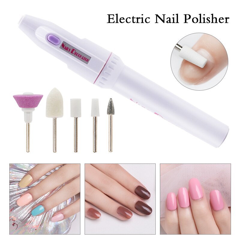 Bedste priser elektrisk neglepolerer manicure maskine fræsebor sæt poleringspen negletilbehør gel neglelak fjern