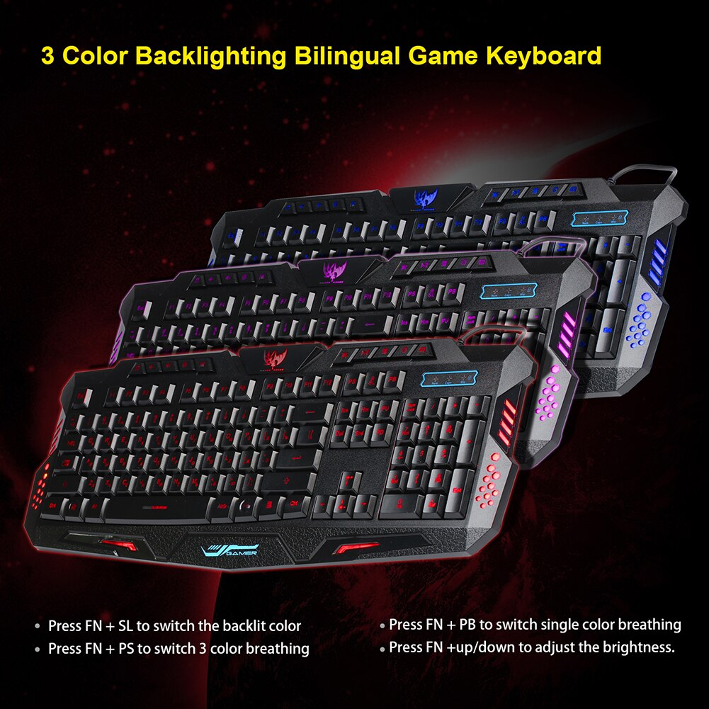 Ergonomic keyboard Home Backlight Optical USB Wired Game Mouse Keyboard Set for Laptop Computer Keyboard And Mouse Set