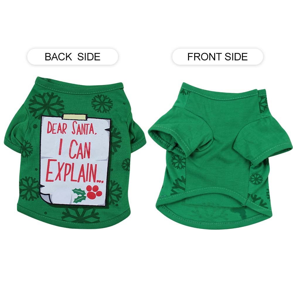 Kerst Cosplay Honden T-Shirt Voor Pet Polyester T-Shirt Puppy Festival Thema Kostuum Honden Kleding