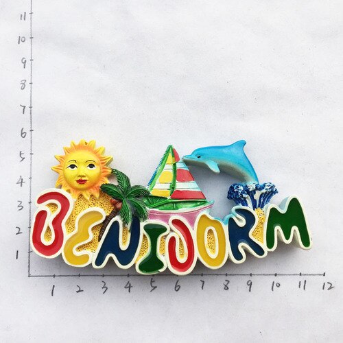 Fridge Magnets Souvenirs Benidorm Torrevieja Spain Magnetic Sticker Refrigerator Paste Home Decor 3D Resin Craft Idea: Benidorm 1
