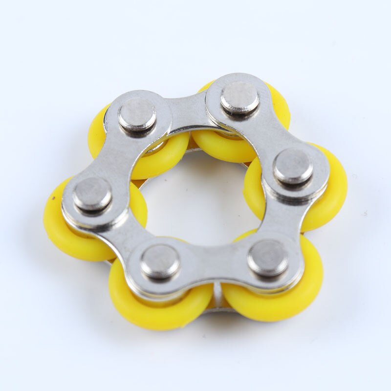 Six Roller Chain Novelty Bike Chain Fidget Toys for Pressure Relief Autism ADHD ADD Anxiety in Classroom Office School Portable