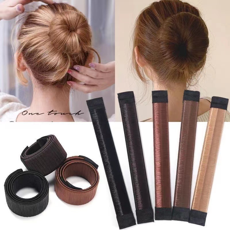Lady Girl-accesorios para el cabello para niña, dulce plato francés, banda para el cabello, bola giratoria, herramienta mágica de bricolaje, fabricante de moños, donas sintéticas, banda para la cabeza