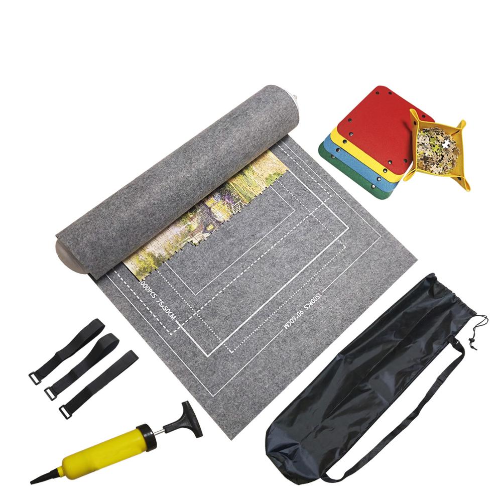 Ready Stock Jigsaw blanket Puzzles Mat Felt Mat Puzzles Blanket with Accessories Puzzles Storage