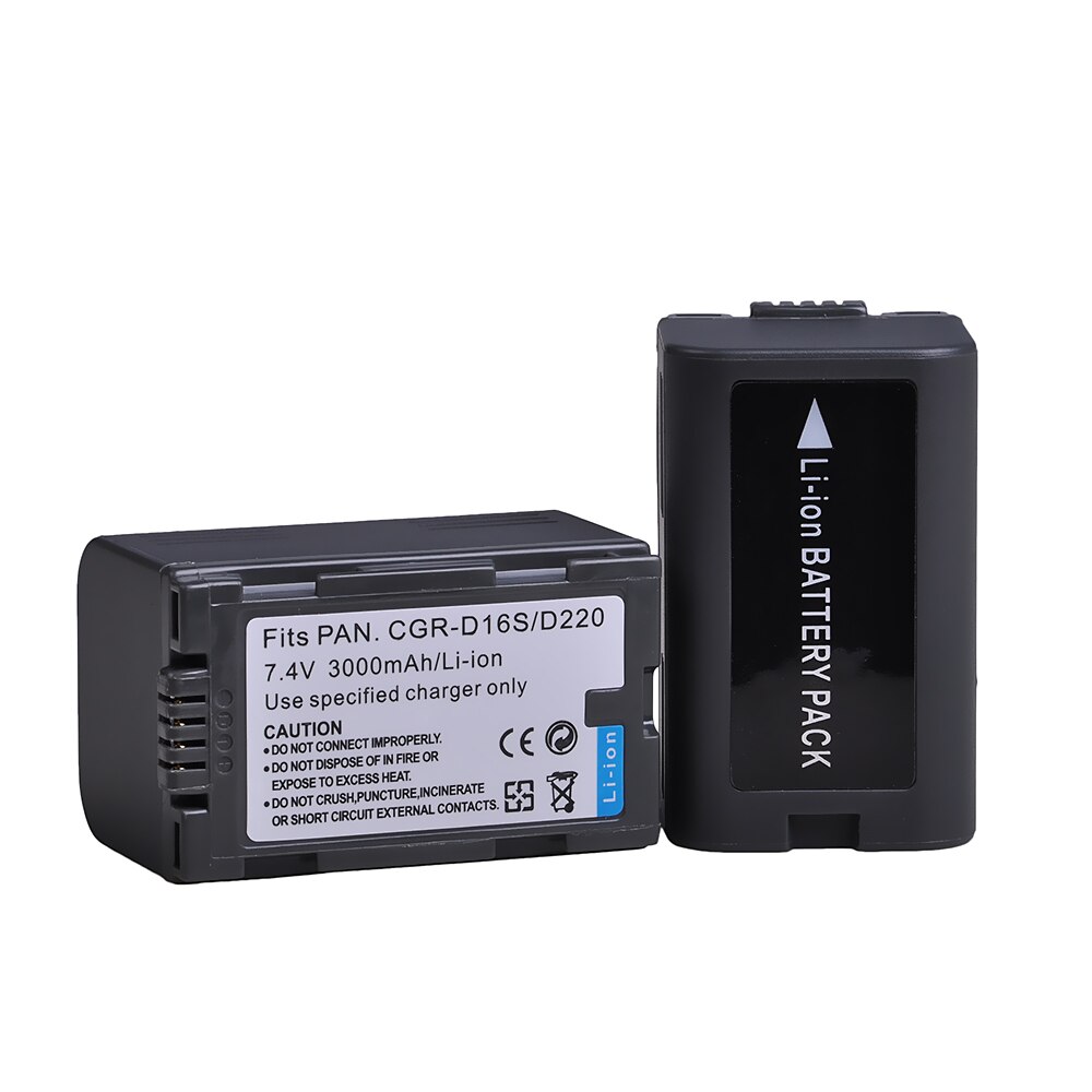 3000mah CGR-D220 CGR-D16S CGR D220 D16S batería para Panasonic VW-VBD23... DVC15... AG-DVC7... AG-DVX100... AG-DVX1000... NV-C2... NV-C3 C5