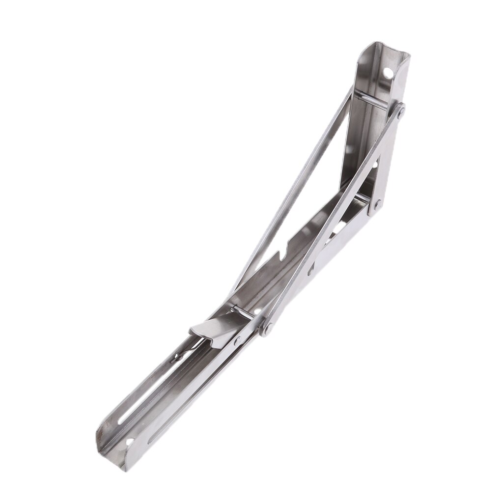 304 Stainless Steel Folding Shelf Bench Table Folding Shelf Bracket Long Release Arm Multipurpose folding Shelf Bench Bracket: 10in