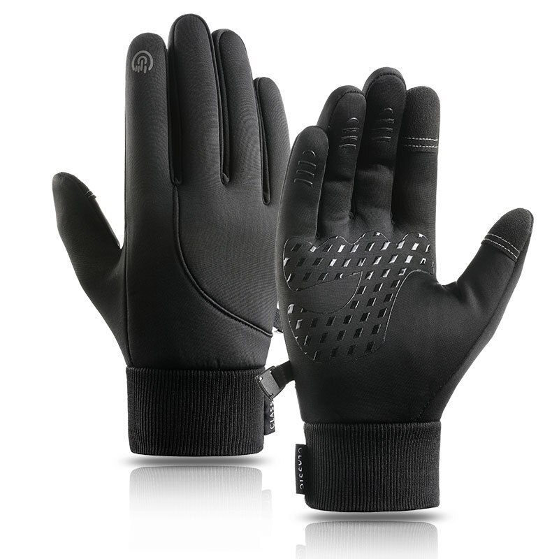 Guantes de invierno para hombre, de lujo, de piel sintética, Cachemira, guantes cálidos para conducir, resistentes al agua, para exteriores: Default Title