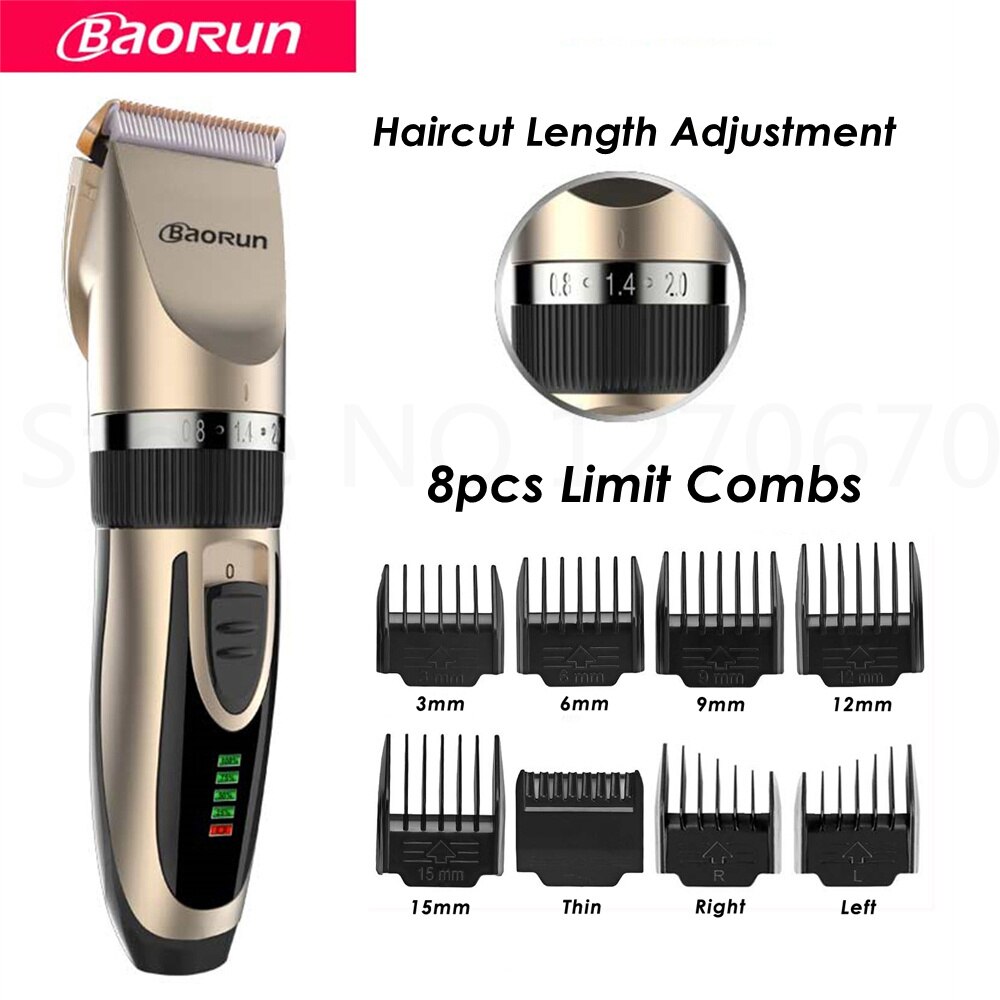 Baorun Honden Clipper Professionele Hond Haar Trimmer Dier Grooming Clippers Kat Scheerapparaat Kapsel Cutter Machine Batterij Display