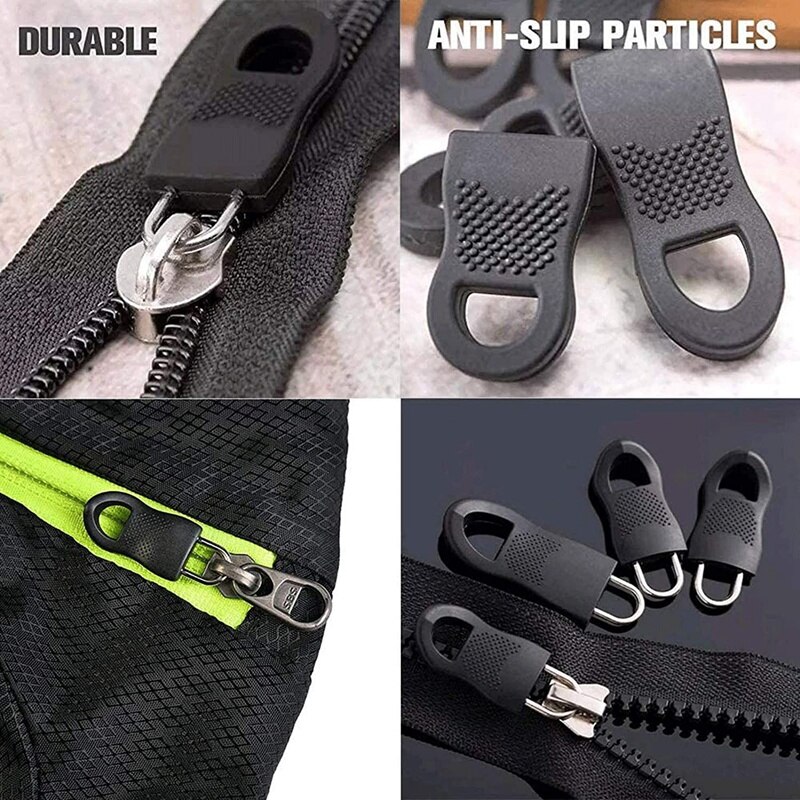 52Pcs Universal Detachable Zipper Puller Set Zipper Pull Replacement Zipper Tab Replacement For Luggage, Jacket,Backpack
