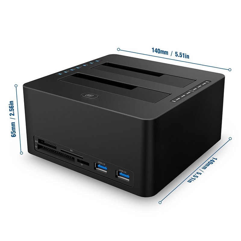 Hard Drive Card Reader External Triple SATA IDE HDD Docking Station for 2.5/3.5 Inch SATA HDD Standalone Cloner
