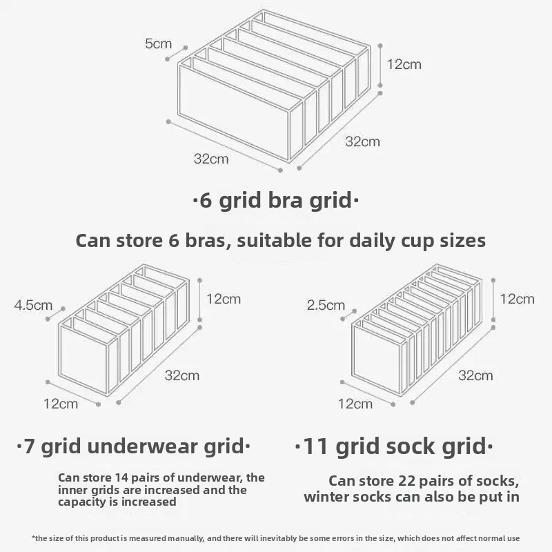 Drawers Type Underwear Socks Sorting Storage Box Women's Bra Panties Organizer Home Use Divided Compartment Cosmetic Bag