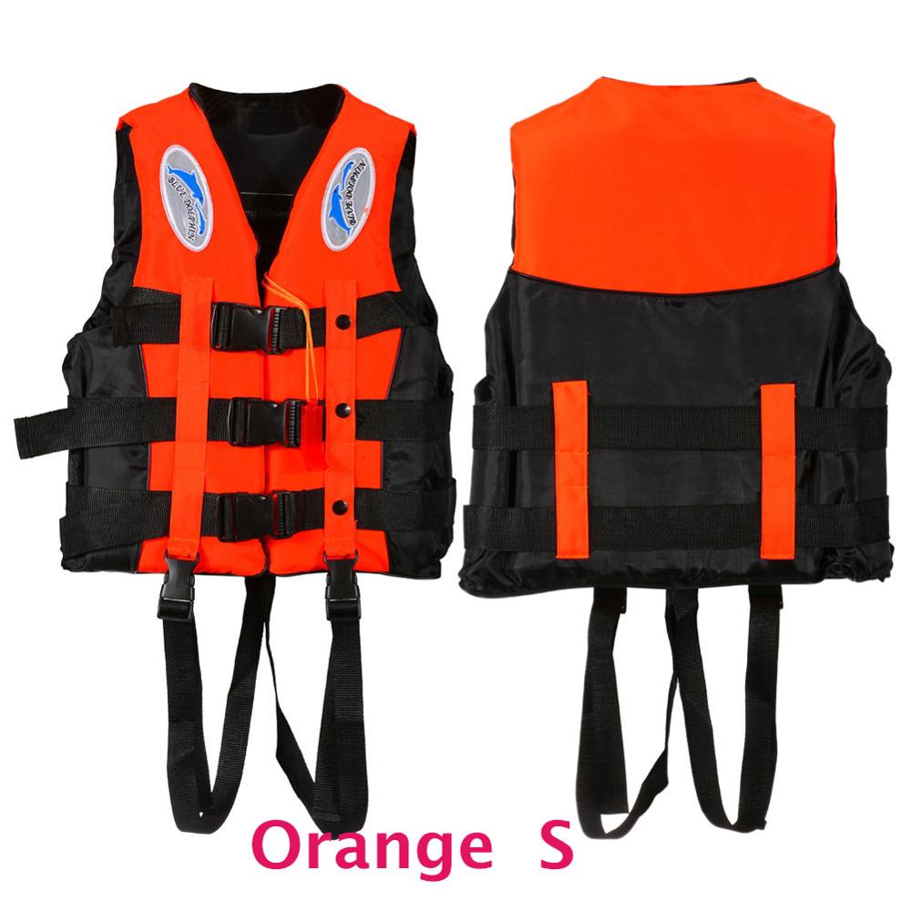 Adult Life Jacket Vest Swimwear Life Vests Jackets with Whistle for Water Sports Man Jacket Swimming Boating Drifting Jacket: Orange S