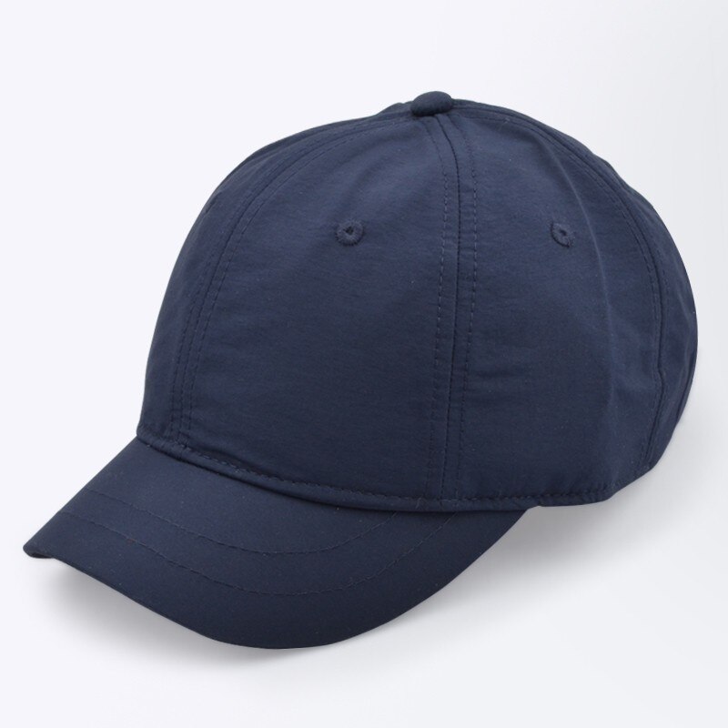 Male Large Size Peak Cap Men Summmer Mesh Truker Hats Big Bone Man Dry Quickly Cool Baseball Caps M 55-60cm L 60-65cm: short peak navy blue / 60 to 64cm