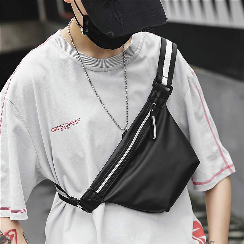 Mulheres diagonal saco de peito à prova dsmall água pequena cintura saco do mensageiro esportes ao ar livre maré marca japonês ins noite equitação reflexivo