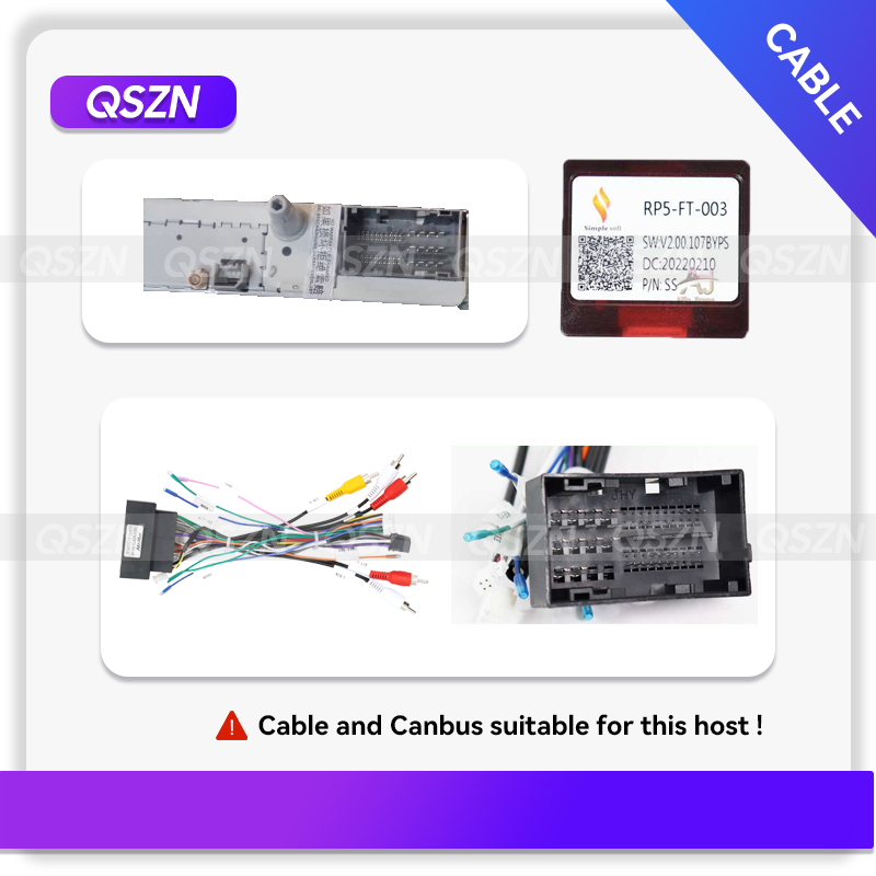 QSZN DVD Canbus Box FT-SS-05/RP5-FT-003 For FIAT 500X/ EGEA/TIPO/Strada/UNO/TORO Android 2 din Harness Wiring Cables Car Radio