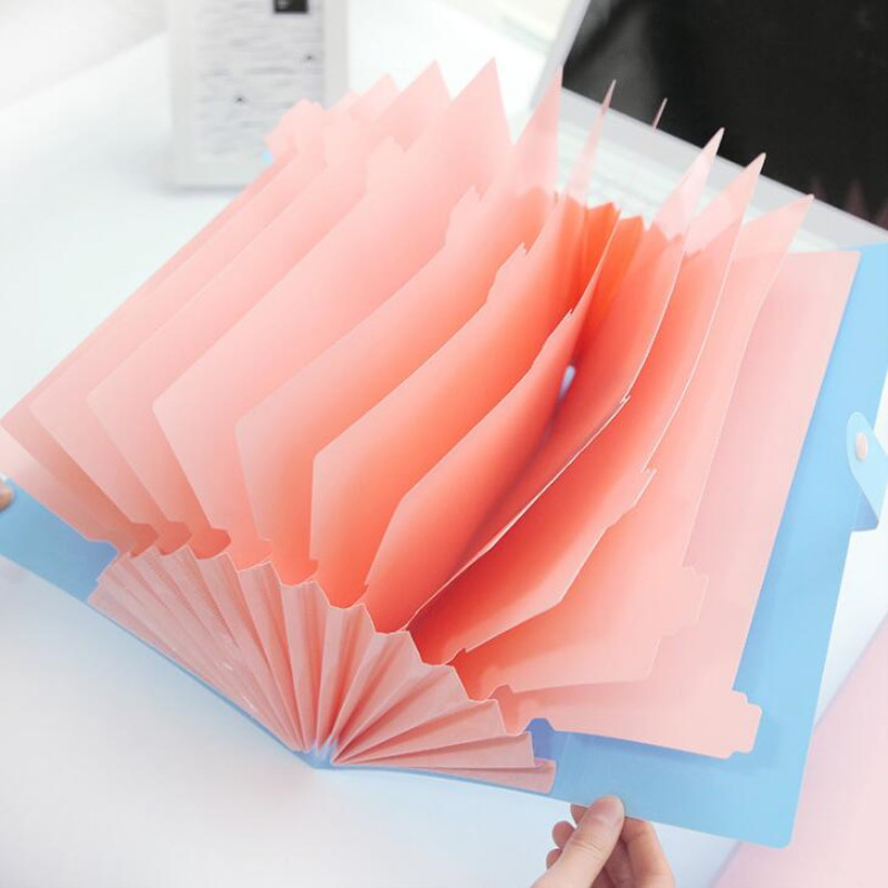 12 index simple document A4 display book PP file expanding wallet folder paper classification organ package Filing Products