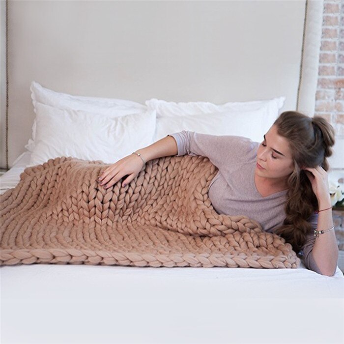 1000g/Ball épais Chunky fil doux laine mérinos fil bricolage volumineux bras itinérant tricot couverture à la main tricot filature crochet chapeau écharpe: camel