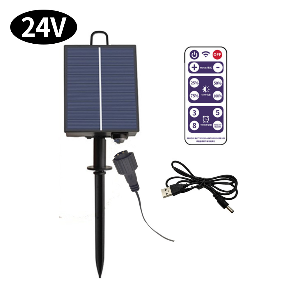 Kit de boîte de batterie solaire 3V 24V, panneau lumineux au Lithium alimenté avec perceuse, pelle, télécommande pour lampe à bande Led, bricolage: Black