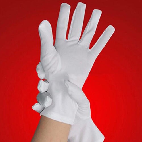 Guantes de esmoquin para hombre, Blanco sólido, , ceremonia de boda, uniforme Formal, banda de guardia, Butler