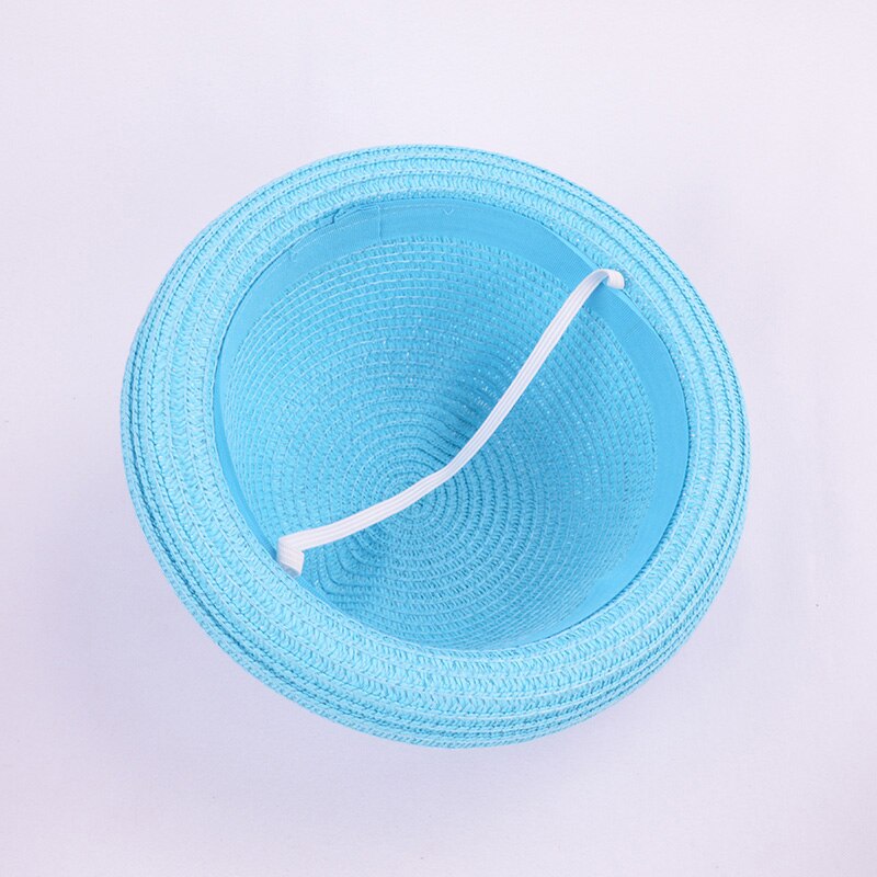 Chapeau de paille mignon avec des oreilles d'été en plein air enfants disquette Panama chapeau enfants filles garçons nuances plage chapeau de soleil