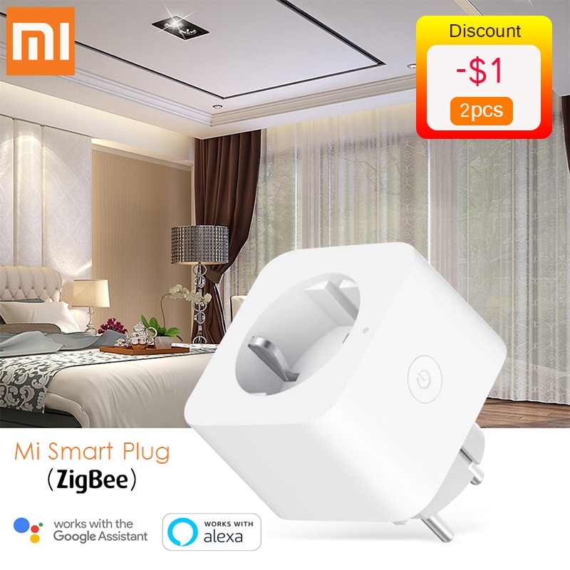 Xiaomi mijia eu smart stikkontakt plugg zigbee stemme fjernkontroll timing til husholdningsenheter fungerer med alexa google assistent