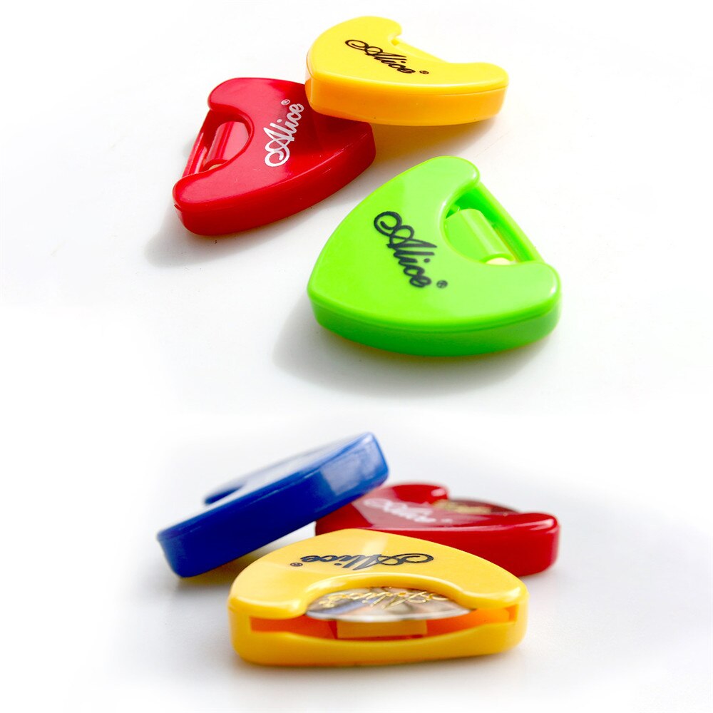Alice Guitar Pick Holder Large Capacity Plastic Plectrum Case with Self Adhesive Sticker for Guitar Parts Guitar Plectrum Holder