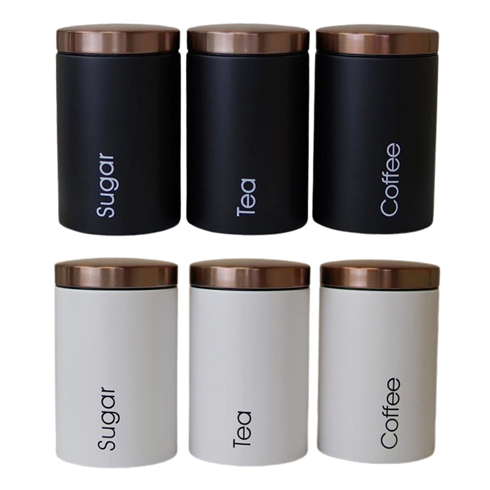 3pcs/Set Simple Metal Coffee Sugar Tea Canister Set Storage Tank Food Storage Jars Metal Food Storage Tin for Kitchen